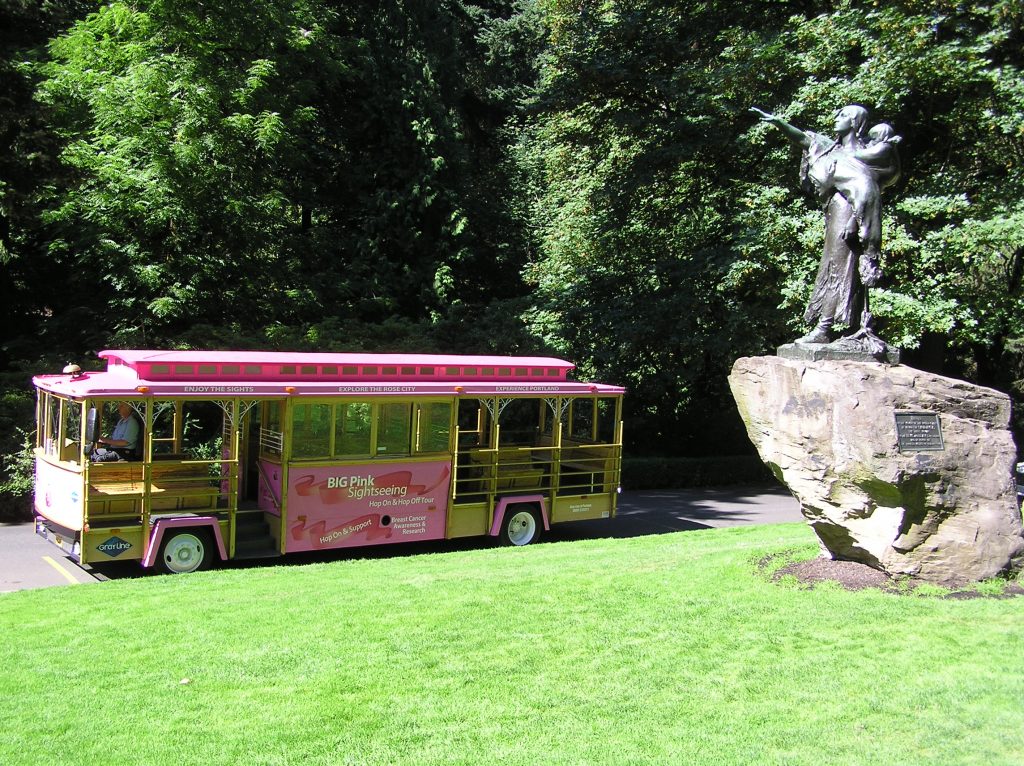 pdx1 Portland City Tour Trolley at Washington Park